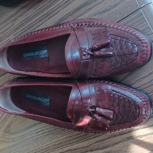 Giorgio Brutini Burgundy Leather Tassel Loafers